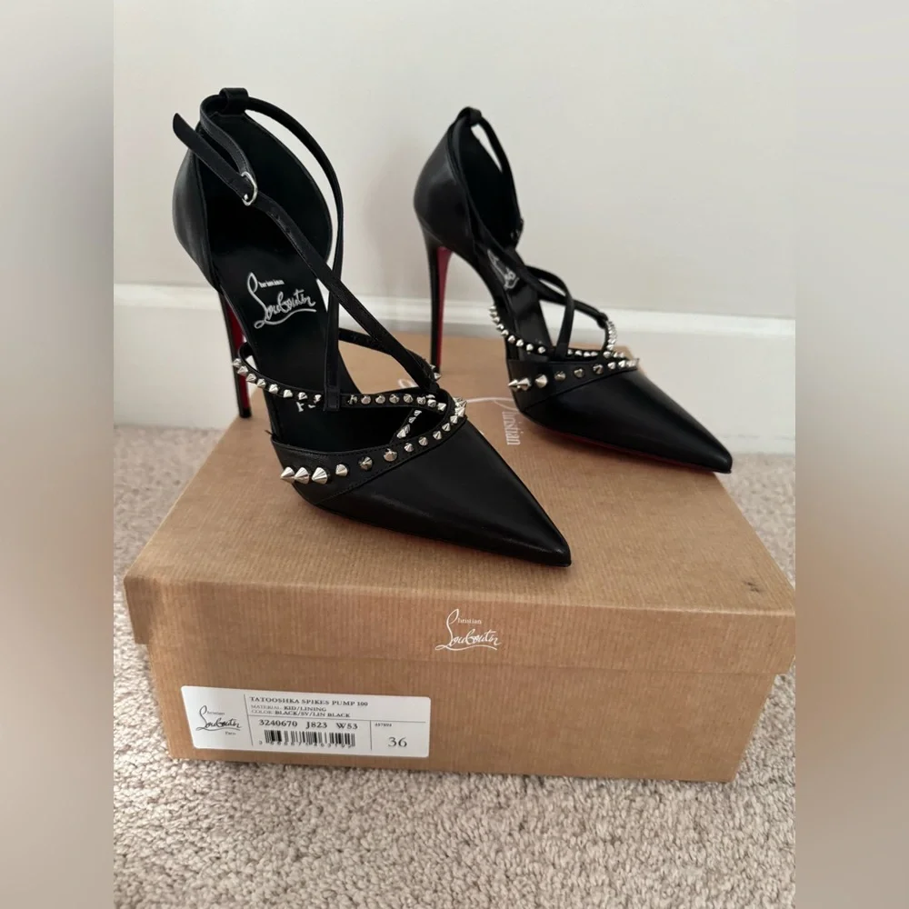 Christian Louboutin Tatooshka Spikes 100 Leather Pump - Picture 2 of 7